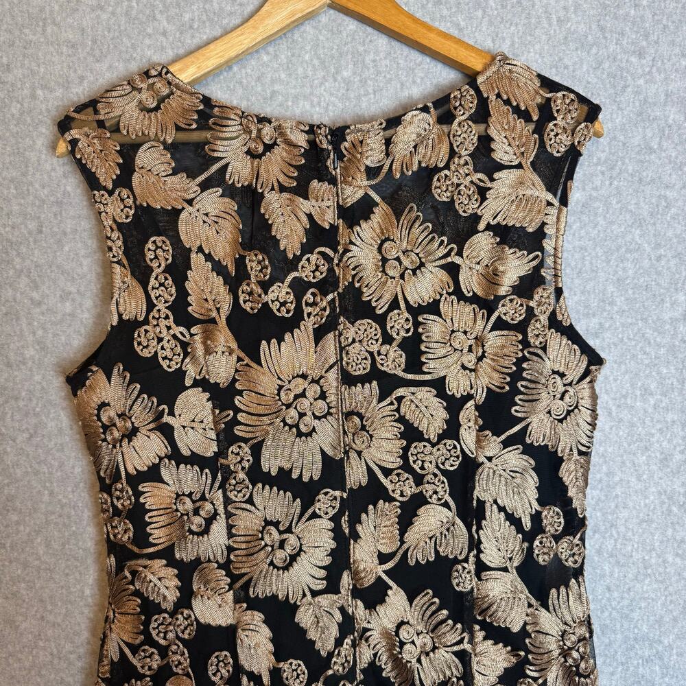 Alex Evenings Black and Gold Lace Maxi Dress - Picture 10 of 15